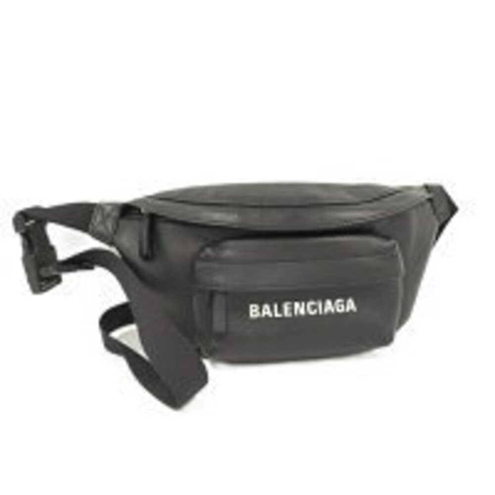 BALENCIAGA Body Bum Crossbody Belt Bag Leather Black